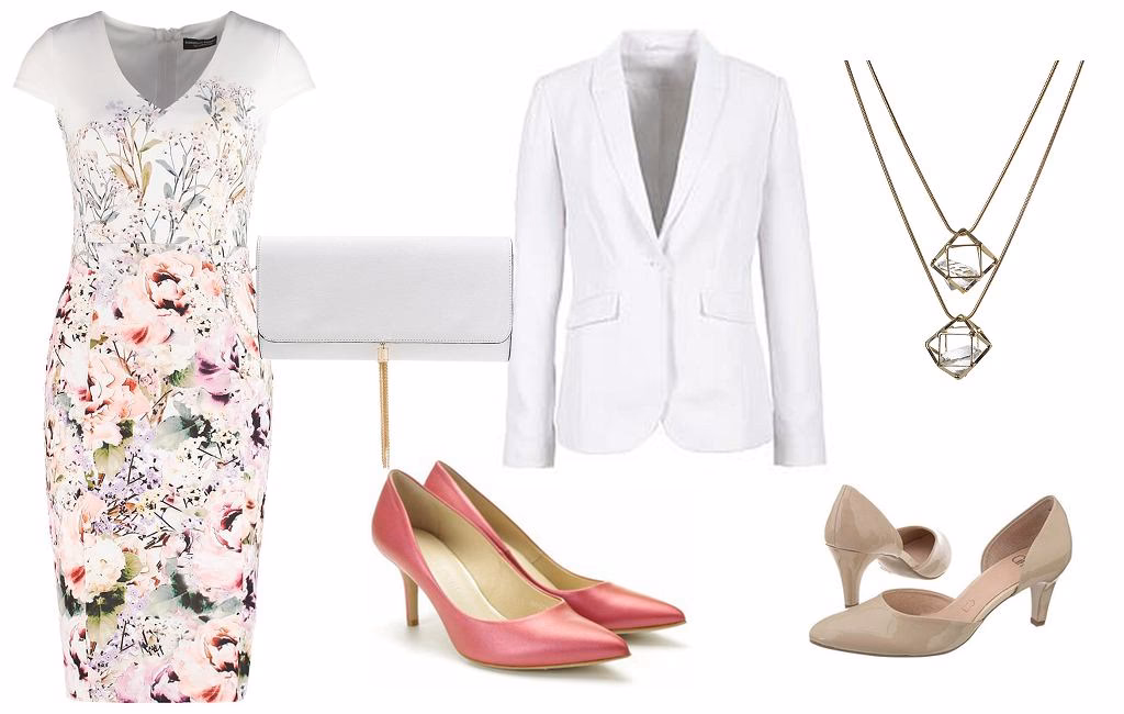 Jakie buty do białej sukienki w kwiaty?