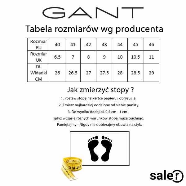 Czy rozmiary butów Gant są takie same jak innych marek?