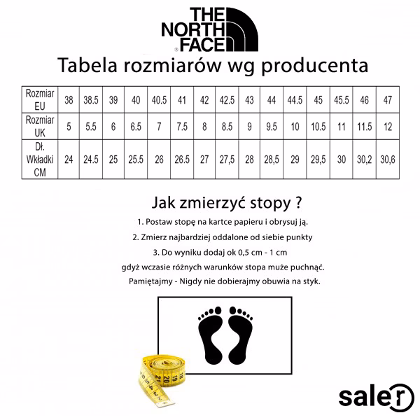 Jak dobrać rozmiar butów The North Face?